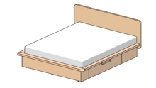 Кровать с выдвижными ящиками без матраца 2