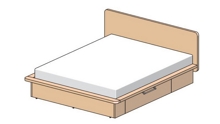 Кровать с выдвижными ящиками с матрацем